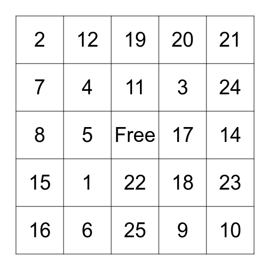 Bingo @ Gift of Love Bingo Card