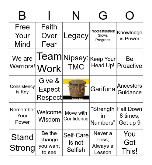 "Encourage Courage: New Year, New Levels" Bingo Card