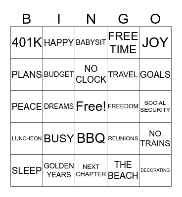 LYN'S RETIREMENT PARTY Bingo Card