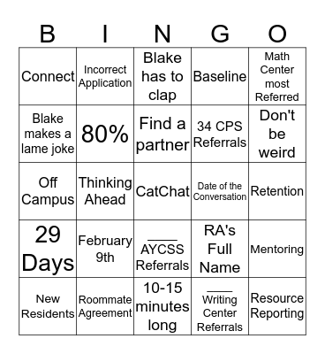 CatChat Bingo Card