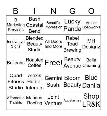 SHOPLOCALCC BINGO Card