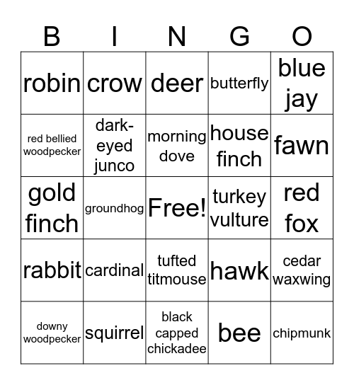 The Perch Bingo Card
