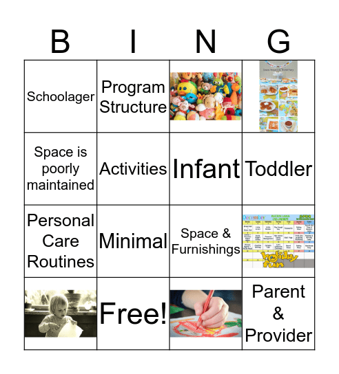 FCCERS Bingo Card