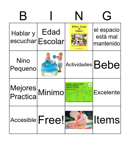 FCCERS Bingo Card