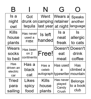 ICE BREAKER BINGO Card