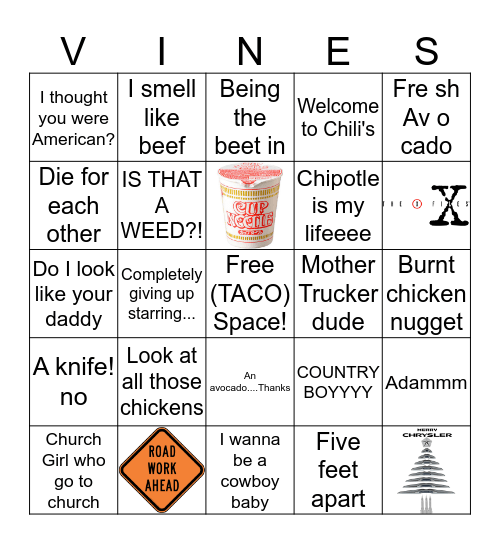 VINES Bingo Card