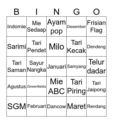 V I R A Bingo Card