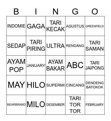 AUDITA MARSHA Bingo Card