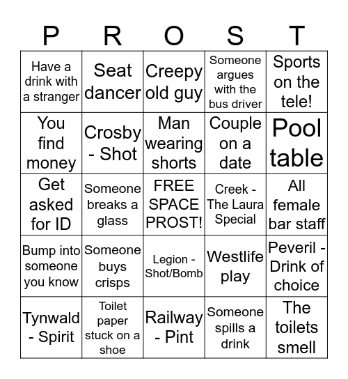 Carla's birthday bingo! Bingo Card