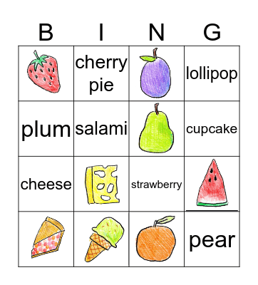 Hungry Caterpillar  Bingo Card