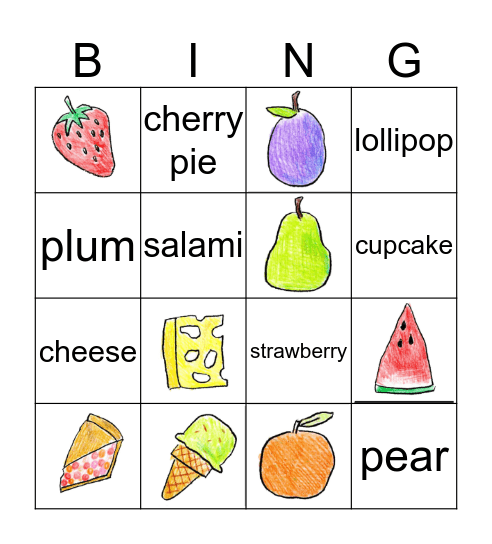 Hungry Caterpillar  Bingo Card