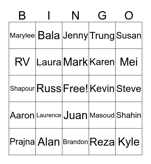 Faculty Retreat BINGO Card