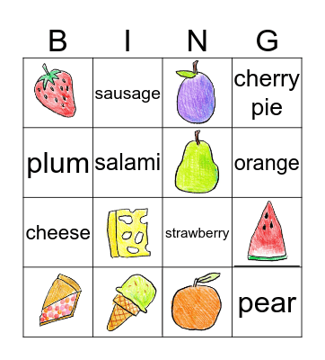 Hungry Caterpillar  Bingo Card