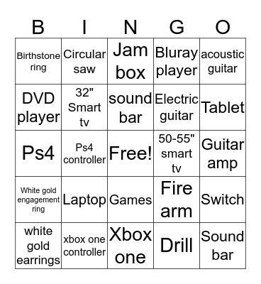 PURCHASE BINGO Card