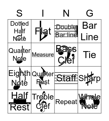 Musical  Bingo Card