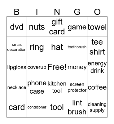 STOCKING NIGHT BINGO CARD Bingo Card