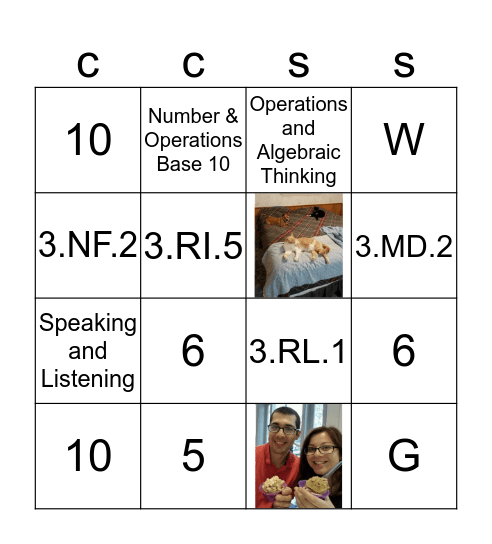 Common Core State Standards Bingo Card