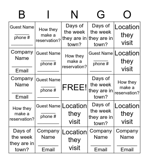 Bingo Bucks Bingo Card