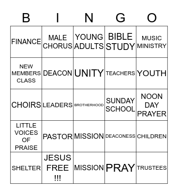 NEW HOPE BINGO !!! Bingo Card