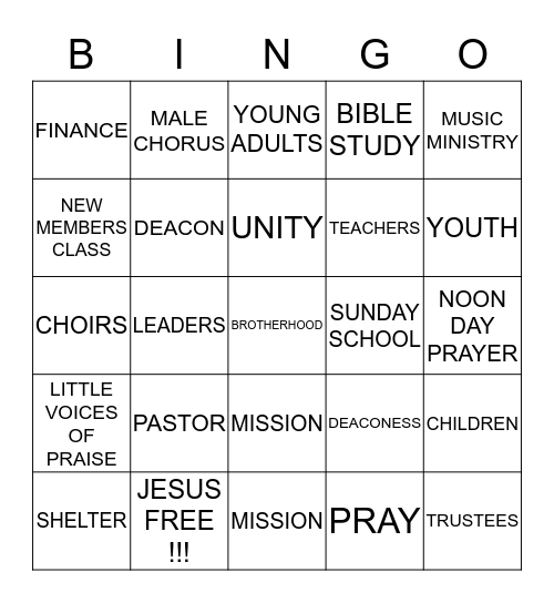 NEW HOPE BINGO !!! Bingo Card