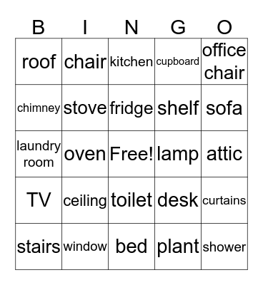 The House and the Furniture  Bingo Card