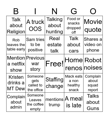 91's 1 Unit  Bingo Card