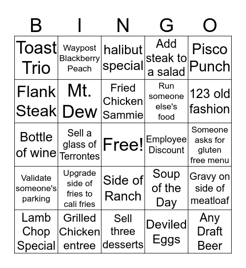 Server Bingo! Bingo Card