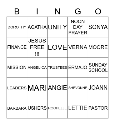 NEW HOPE BINGO !!! Bingo Card