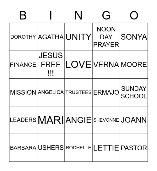 NEW HOPE BINGO !!! Bingo Card