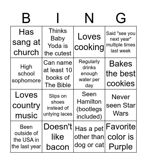 Have You Met Everyone?!? Bingo Card