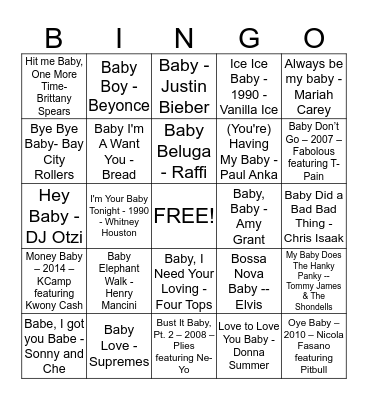 Baby Gohil BINGO Card