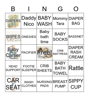 BABY SHOWER Bingo Card