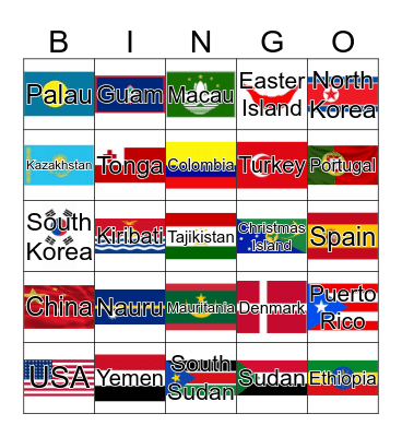 International Bingo Card