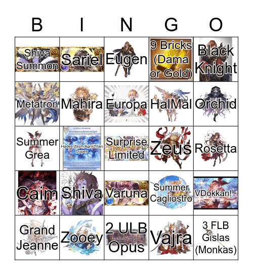 2020 Full Year Bingo Card