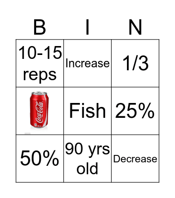 Exercise for Aging People Bingo Card