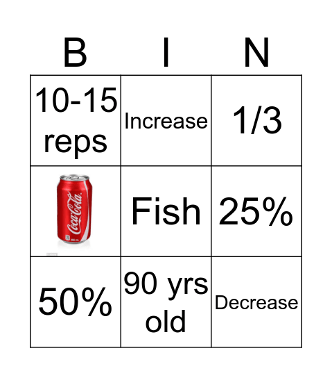Exercise for Aging People Bingo Card