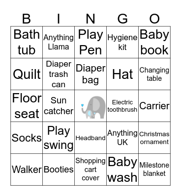 Bickel Baby Bingo Card