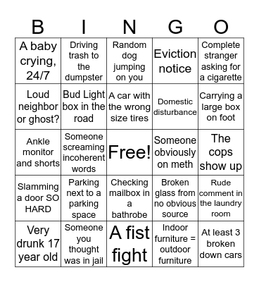 A Day in Cornerstone Apartments Bingo Card