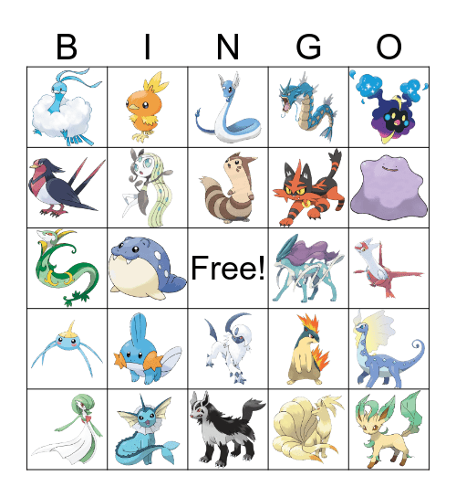 Pokemon Bingo Card