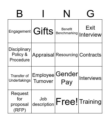 Human Resources Bingo  Bingo Card