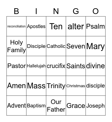 JGS Second Grade Bingo Card