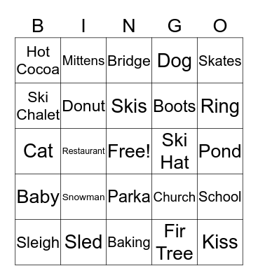 Hallmark Winter Bingo Card