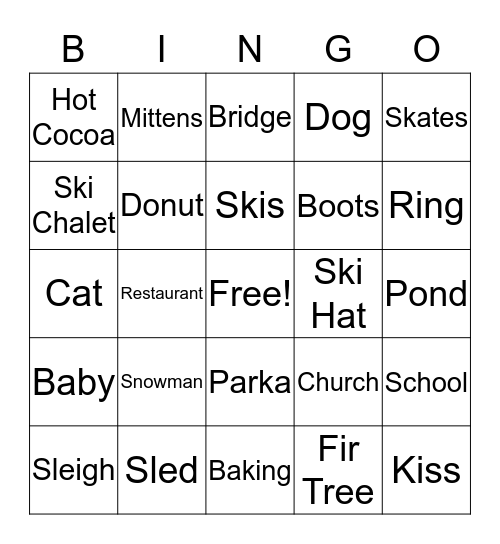 Hallmark Winter Bingo Card