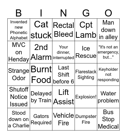 Dispatch Bingo! Bingo Card