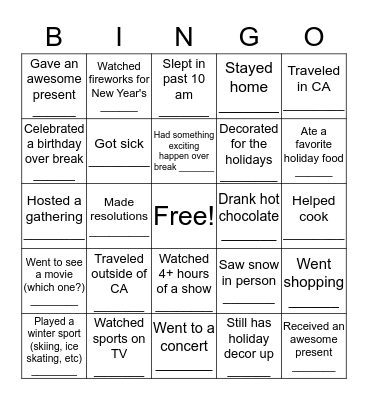 Find Someone Who Bingo Card