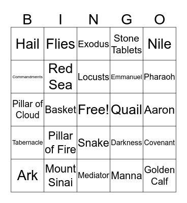 EXODUS REVIEW Bingo Card