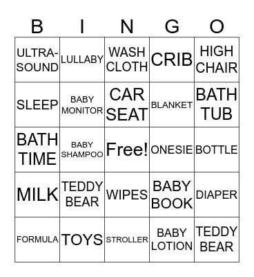 BABY SHOWER BINGO Card