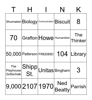 A&S Bingo Card