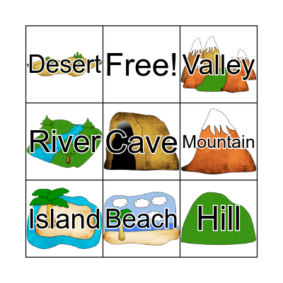 Landform Bingo Card