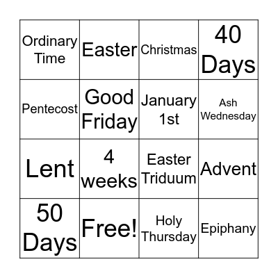 Chapter 10 Bingo Card